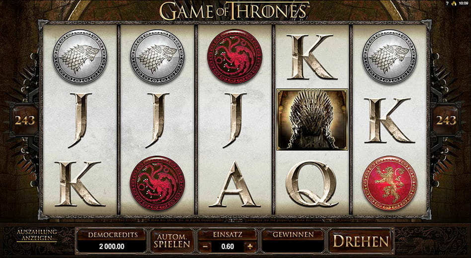 Der Game of Thrones Spielautomat von Microgaming als gratis Version