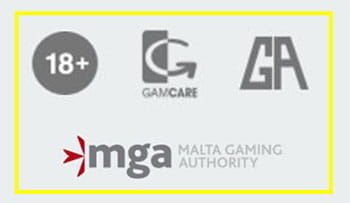 Der untere Bereich der Locowin Webseite mit dem Logo der MGA und Organisationen zum Spielerschutz.