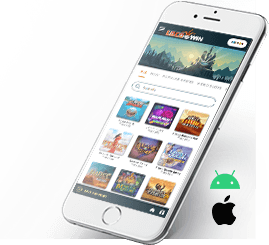 Das Locowin Casino auf einem Handy mit einigen Spielen funktioniert mit iOS und Android.